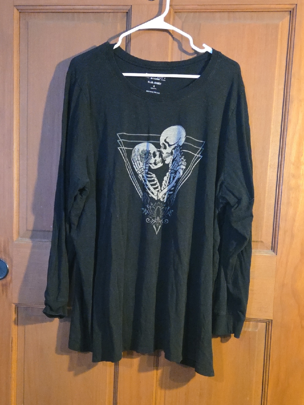 Torrid Black Long Sleeve Tee with Skeleton Graphic